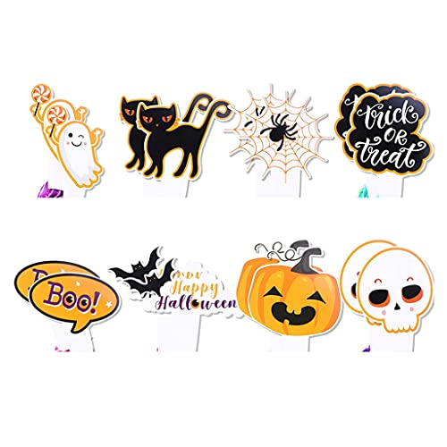 SZYDD Back- und Gebäckwerkzeuge, 16 Stück, für Halloween, Cupcake-Topper, Kucheneinsatzkarten für Party-Dekoration von SZYDD