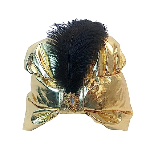 SZYDD Goldener arabischer Federhut, arabisches Cosplay, lustiger Halloween-Hut, personalisierte Karnevalsparty, Weihnachten, Unisex, lässig von SZYDD