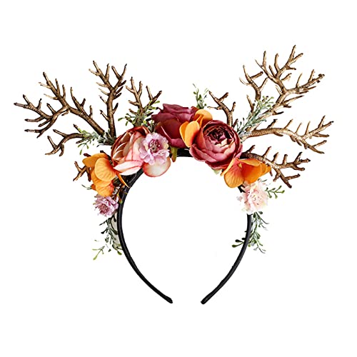 SZYDD Ostergeweih Stirnband Weihnachten Blume Form Stirnband Gesicht Waschen Stirnband Weihnachten Party Kostüm Kopfschmuck Geeignet für von SZYDD