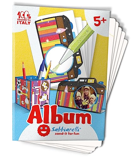 Sabbiarelli Sand-it For Fun - Album Geschenke für Papa: 5 vorgeklebte Papier, zum bemalen mit Sand (Sand nicht enthalten), Sandbilder für Kinder ab 5+ von Sabbiarelli