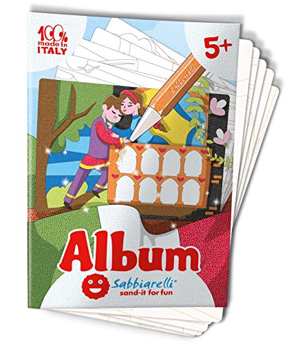 Sabbiarelli Sand-it For Fun - Album Wunderschönes Italien: 5 vorgeklebte Papier, zum bemalen mit Sand (Sand nicht enthalten), Sandbilder für Kinder ab 5+ Jahre 5+, von Sabbiarelli