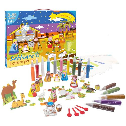 Sabbiarelli Sand-it For Fun Kit Nativity Maxi Krippe 3D - Kreativ Bastelset: bastle und bemale deine Krippe mit Sand, Sandbilder für Kinder ab 3+, Weihnachtshandwerk Sabbiarelli Sand-it For Fun Kit Nativity Maxi Krippe 3D - Kreativ Bastelset: bastle und bemale deine Krippe mit Sand, Sandbilder für Kinder ab 3+, Weihnachtshandwerk von Sabbiarelli