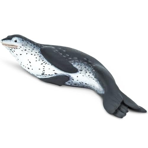 Safari Ltd. 100129 Safari Sea Life Leopard Seal Miniatur, grau/weiß, zzzz-s von Safari Ltd.