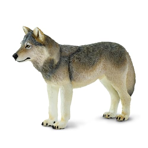 Safari Ltd. Grauer Wolf 9,5cm | Tierspielzeug | Ungiftig & BPA-frei | Für Kinder ab 3 Jahren geeignet von Safari Ltd.