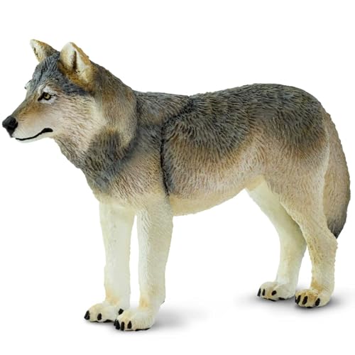 Safari Ltd. Grauer Wolf 9,5cm | Tierspielzeug | Ungiftig & BPA-frei | Für Kinder ab 3 Jahren geeignet von Safari Ltd.