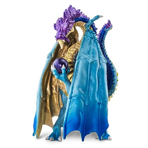 Safari Ltd 100400 Dragons Wizard Drachenfigur, Blau von Safari Ltd.