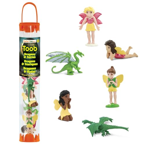 Safari TOOB Designer Fairies and Dragons | Vier Feen- und Zwei Drachenfiguren | Ungiftig und BPA-frei | Für Kinder ab 3 Jahren geeignet Ltd von Safari Ltd.