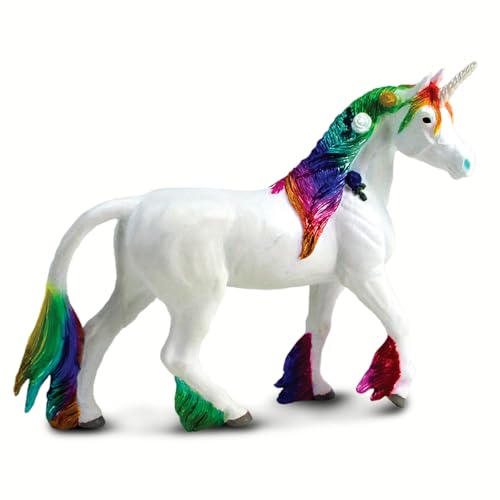 Safari Ltd. Regenbogen-Einhorn, realistische 14 cm große mythische Figur, magisches Spielzeug für Mädchen, Jungen und Kinder ab 3 Jahren von Safari Ltd.