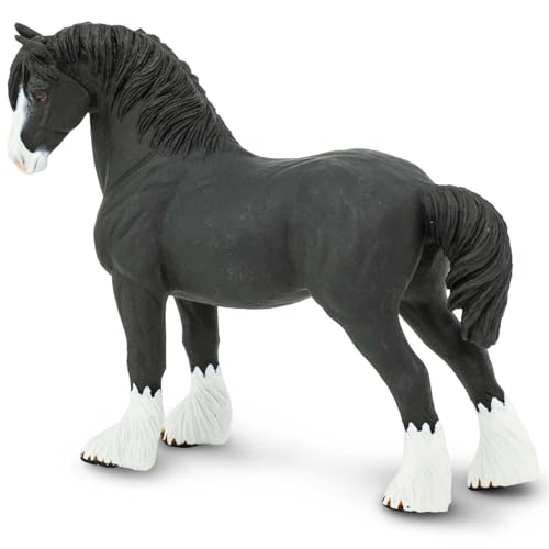 Safari Ltd. Shire Hengst Figur – lebensechte 12,7 cm große Pferdefigur – Lernspielzeug für Jungen, Mädchen und Kinder ab 3 Jahren von Safari Ltd.