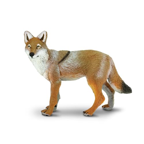 Safari 227229" Wild North American Wildlife Coyote Miniature Amerikanisch Pflanzenfigur, Ringelblume und Sandy Black, S von Safari Ltd.