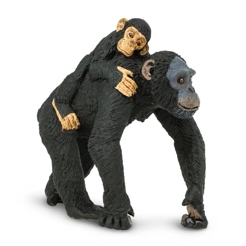 Safari Ltd. Schimpanse mit Baby-Figur, realistische 8,1 cm große Wildtier-Figur, Lernspielzeug für Jungen, Mädchen und Kinder ab 3 Jahren von Safari Ltd.