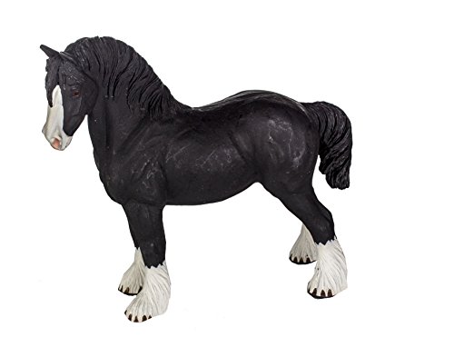 Safari Ltd. Shire Hengst Figur – lebensechte 12,7 cm große Pferdefigur – Lernspielzeug für Jungen, Mädchen und Kinder ab 3 Jahren von Safari Ltd.