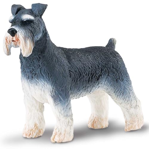 Safari Ltd. Schnauzer Figur – Detaillierte 7,6 cm große Kunststoff-Modellfigur – lustiges pädagogisches Spielzeug für Jungen, Mädchen und Kinder ab 3 Jahren von Safari