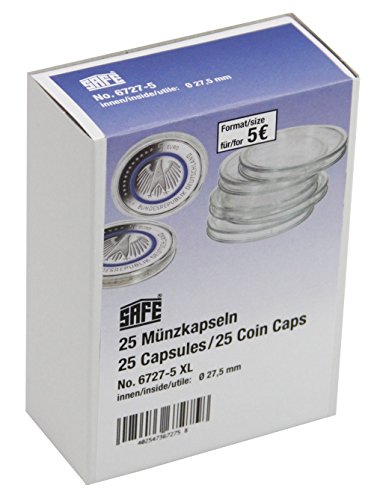 25er Pack SAFE Münzkapsel 27,5mm - geeignet für z.B. 5 Euro Blauer Planet, Tropische Zone von SAFE