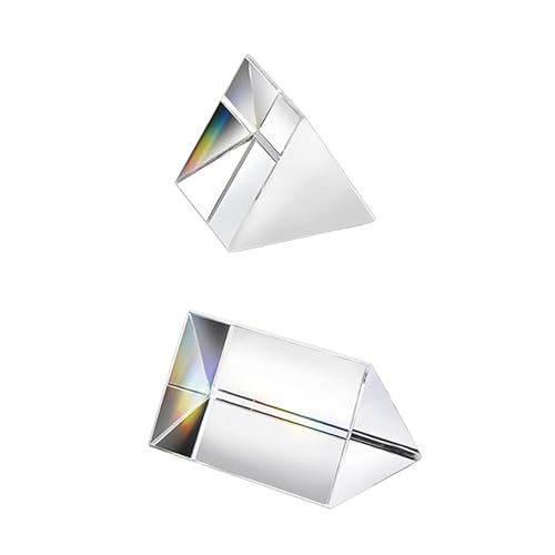 2 Stück Kristallglas-Dreiecksprisma, 25 x 25/50 mm Prisma, Regenbogenspektrum-Experimentglas, K9-Kristall-Dreiecksprisma, klare Linse für Lichtspektrumphysik, Regenbogen-Effekt-Foto 2 Stück Kristallglas-Dreiecksprisma, 25 x 25/50 mm Prisma, Regenbogenspektrum-Experimentglas, K9-Kristall-Dreiecksprisma, klare Linse für Lichtspektrumphysik, Regenbogen-Effekt-Foto von SagaSave