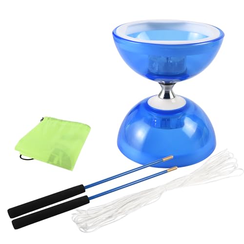 SagaSave Dreifach gelagerte Yoyo Diabolo Spielzeug mit professioneller Stange, langlebige transparente Cups von SagaSave