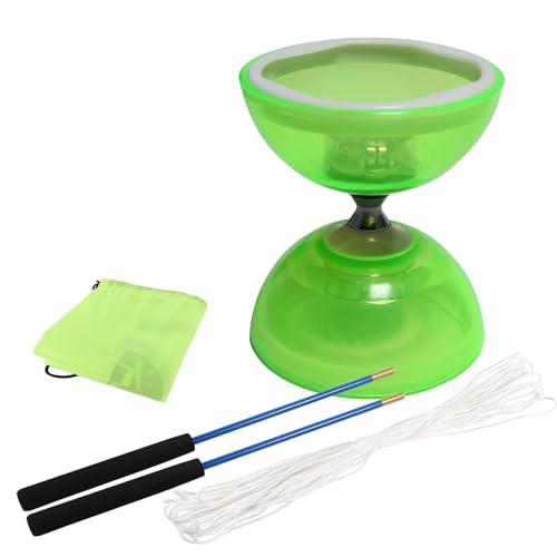 Dreilagiges Yoyo Diabolo Spielzeug mit professionellem Stab, langlebige transparente Becher von SagaSave