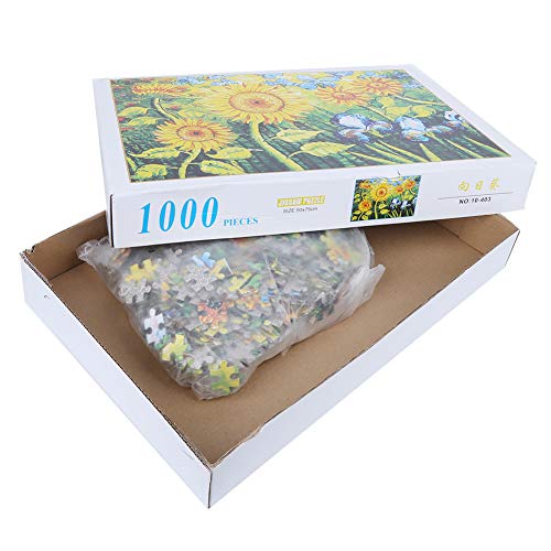 Puzzles 1000 Teile für Erwachsene, Sonnenblumen, Landgärten, Pferde, Papierpuzzle, Großes Puzzlespiel, Kunstwerk für Erwachsene, Teenager, Familiendekorationen, Einzigartiges von Sahgsa