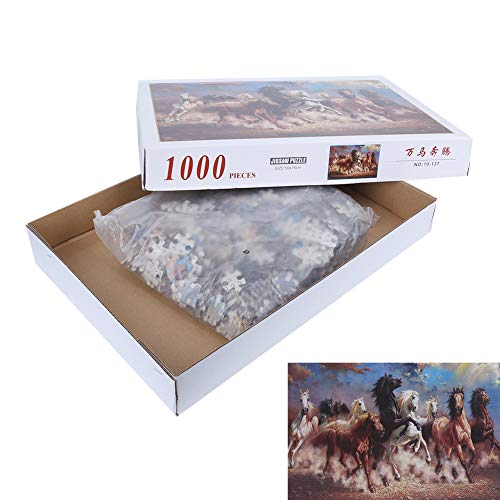 Puzzles 1000 Teile für Erwachsene, Sonnenblumen, Landgärten, Pferde, Papierpuzzle, Großes Puzzlespiel, Kunstwerk für Erwachsene, Teenager, Familiendekorationen, Einzigartiges von Sahgsa