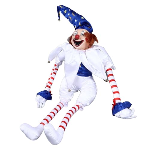 Sahgsa 39,4-Zoll-Clown-Puppe, Clown-Figur, Puppe, Unheimlicher Clown, Halloween-Dekoration, Zum Aufhängen, Gruseliges Clown-Ornament für Aktivitäten Zum Thema Horror von Sahgsa