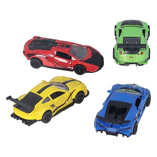 Sahgsa 4er-Pack Rückziehautos, Mini-Rennwagenfahrzeuge, Partygeschenkautos, Spielzeug, Goodie-Bag-Füller, Pinata-Füller, Lehrerschatz-Preisbox-Spielzeug für Jungen, Mädchen, Kleinkinder von Sahgsa