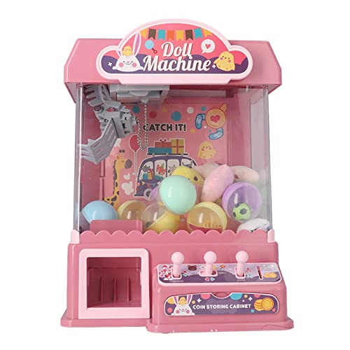 Sahgsa Mini-Puppengreifmaschine, Coole Lichtmusik, Elektrische Eierschalengreifmaschine, Spielspielzeug für Party (Rosa) von Sahgsa