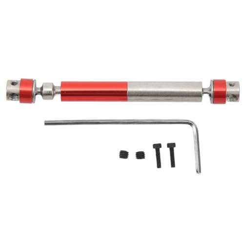 Sahgsa RC Car Center Antriebswelle 65 Bis 78 Mm Hochfester Stahl Aluminium Center Transmission Shaft für Axial SCX24 1/24 (Rot) von Sahgsa