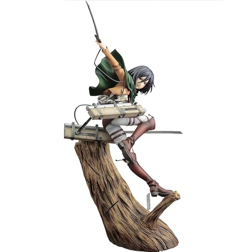 Attack on Titan Actionfiguren, Mikasa Ackerman Statue 28cm/11Zoll Kampfhaltung Figur Eren Yeager Mikasa Levi Ackerman Collection Spielzeug für Anime-Fans Geschenke sammeln von SaiFfe