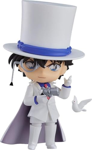 Detective Conan Kid The Phantom Thief ABS PVC Actionfigur Q-Version Nendoroid bewegliches Gesicht wechselnd 10 cm/3,9 Zoll Anime-Charaktermodell Spielzeug Sammlergeschenke von SaiFfe