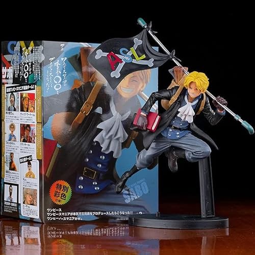 One Piece Figuren, Ruffy Ace Sabo Figur Running Series Figur Statue 20 cm/7,8 Zoll One Piece Anime Ruffy Ace Sabo PVC Figur Modell Sammlerstück Spielzeug für Anime Fans Geschenk(Sabo) von SaiFfe