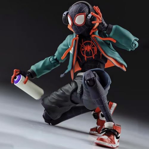 Spider Man: Into The Spider-Verse Miles Morales Sentinel SV Super Heroes 15 cm/6 Zoll Gelenke, bewegliche Actionfigur, sammelbares Modell, Ornamente, Spielzeug, Geburtstagsgeschenk von SaiFfe