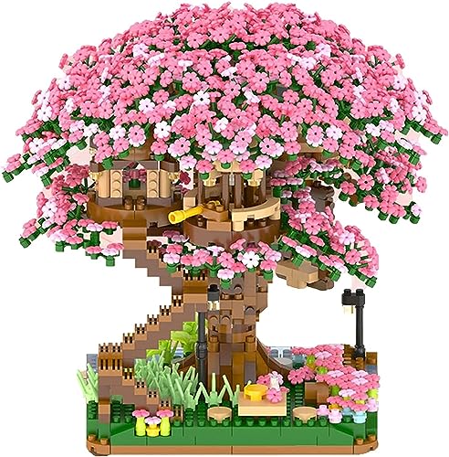 Blumenstrauß Bauspielzeugsets, Sakura Bonsai Baum Bausatz, 2138 Teile Kirschblüten Blumen Bausatz, DIY Kreatives Botanik Kollektion Deko Geschenk Nicht Kompatibel mit Lego Baumhaus (609) von SaiKer