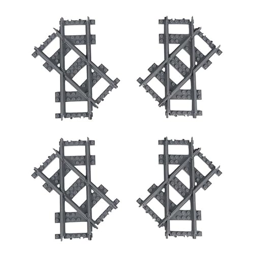 City Schienen Bausteine Set, 8 Stück City Schienen Erweiterungsset City Zug Schienen Zubehör Klemmbausteine Kompatibel mit Lego (Type C) von SaiKer