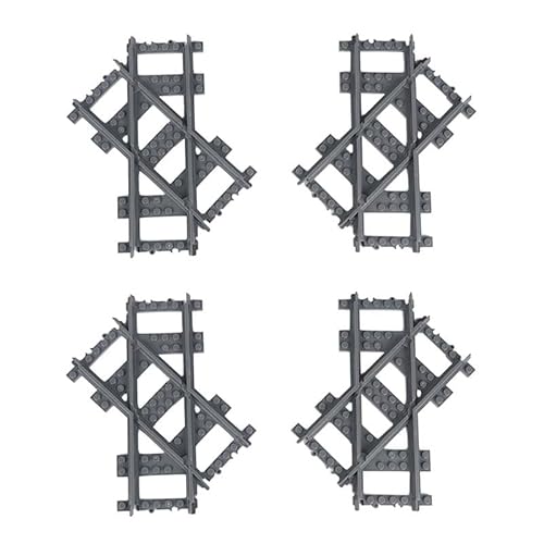 City Schienen Bausteine Set, 8 Stück City Schienen Erweiterungsset City Zug Schienen Zubehör Klemmbausteine Kompatibel mit Lego (Type C) von SaiKer