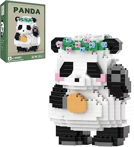 Creator Panda Bausteine Modell - 530+ Stücke Panda Klemmbausteine Mini Bausteine, Mini Tiere Set Sammlerstück zum Ausstellen Architektur Bausatz Custom Bauspiel für Erwachsene und Kinder (M1051) von SaiKer