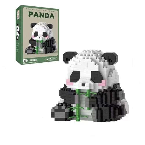 Creator Panda Bausteine Modell - 530+ Stücke Panda Klemmbausteine Mini Bausteine, Mini Tiere Set Sammlerstück zum Ausstellen Architektur Bausatz Custom Bauspiel für Erwachsene und Kinder (M1052) von SaiKer