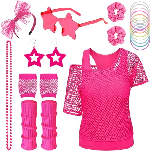 Saier tbo 20 Stück 80er Jahre Outfits für Damen, 1980er Kostüm Zubehör Set mit Netzoberteil Tanktop Beinwärmern Netzhandschuhen für Mädchen Karneval 80er Disco Cosplay Mottoparty Saier tbo 20 Stück 80er Jahre Outfits für Damen, 1980er Kostüm Zubehör Set mit Netzoberteil Tanktop Beinwärmern Netzhandschuhen für Mädchen Karneval 80er Disco Cosplay Mottoparty von Saier tbo