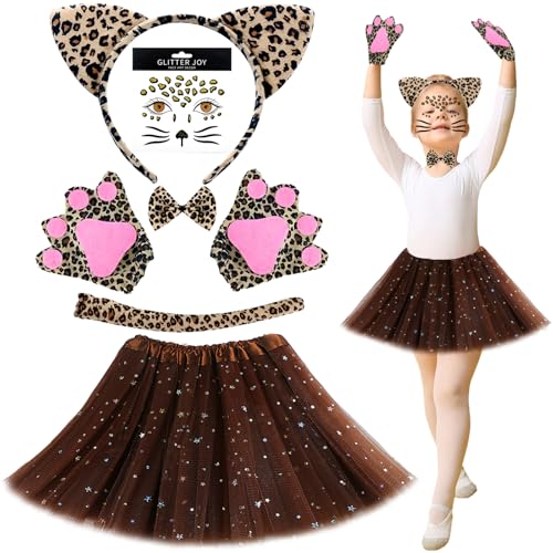 Saier tbo 8-teiliges gepunktetes Hunde-Kostüm-Set, Tier-Kostüm, Cosplay, Tierverkleidung für Halloween, Karneval (Leopard) von Saier tbo