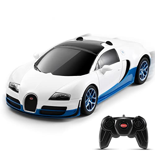 SainSmart Jr. 1:24 Ferngesteuertes Auto, Offizielles Lizenziert Bugatti Veyron, RC Modell Auto Car Spielzeug Geschenk für Kinder Erwachsene, Weiß von SainSmart Jr.