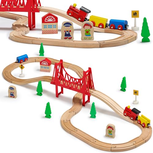 SainSmart Jr. 37 Pcs Holzeisenbahn und Züge Pack Eisenbahn Anfängerset Kompatibel mit Thomas Passend für Eichhorn Zugset Kleinkinderspielzeug empfohlen ab 3 Jahren SainSmart Jr. 37 Pcs Holzeisenbahn und Züge Pack Eisenbahn Anfängerset Kompatibel mit Thomas Passend für Eichhorn Zugset Kleinkinderspielzeug empfohlen ab 3 Jahren von SainSmart Jr.