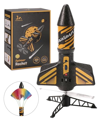 SainSmart Jr. Rakete Spielzeug – Motorisierte Rakete mit Fallschirm, Start bis zu 61 Meter, Outdoor-Spielzeug für Kinder im Alter von 8–12 Jahren (Schwarz) von SainSmart Jr.