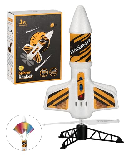 SainSmart Jr. Rakete Spielzeug – Motorisierte Rakete mit Fallschirm, Start bis zu 61 Meter, Outdoor-Spielzeug für Kinder im Alter von 8–12 Jahren (Weiß) von SainSmart Jr.