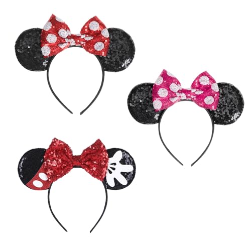 3 Stücke Haarreifen Damen Haarreifen Mädchen Haar Accessoire Haarband Kinder Mädchen,Unisex-Stirnband mit Glitzernder Schleife,Einheitsgröße,Geeignet für Partys,Abendpartys,und Andere Anlässe von Saituo Home