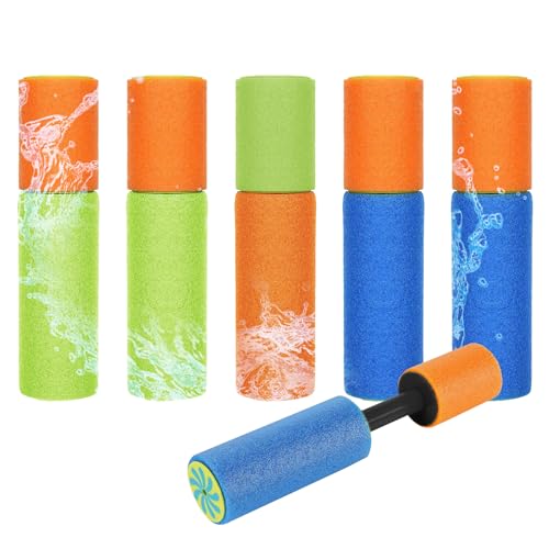 6 Stück Wasserpistole,Schaumstoff,Wasserspritze Kinder,Wasserpistole Schaumstoff,Wasserkanone,für Jungen Und Mädchen,Wasserspritzpistole Für Sommer Pool Party Strand Wasserspielzeug Outdoor von Saituo Home