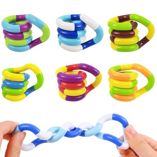 6 Stücke Fidget Toy,Autismus Spielzeug Fidget Toys Set Kinder Erwachsene Autismus Hilfsmittel Stressabbau Spielzeug Stimming Toys Tangle Autismus Spielzeug Stress Relief Bracelet Toys von Saituo Home