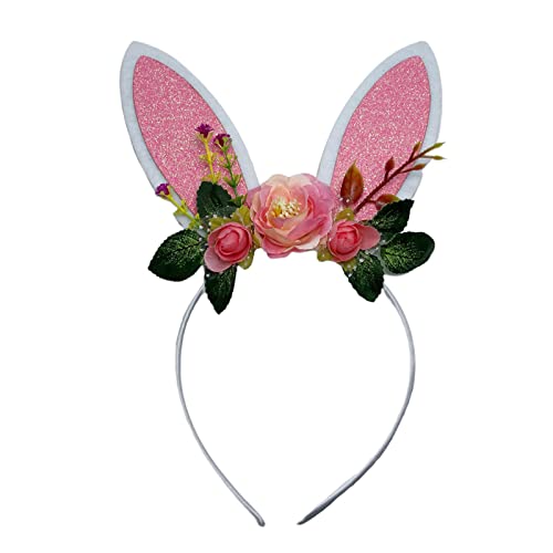 Easter Stirnband Pailletten Hasenohrform Hair Hoop Party Kopfbedeckung Hairband Party Cosplay Kostüm Rep Unisex von Saiyana