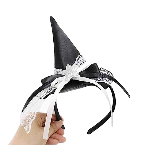 Halloween Hexenhut Stirnband Queen Cosplay Party Kopfbedeckung Haare Hoop Cool Witch Stirnband Halloween Dress Up von Saiyana