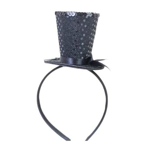 Kids Hair Hoop Mit Glitzer Top Für Halloween Weihnachten Neujahrsbrautfeier 1920er Tophat Stirnband von Saiyana