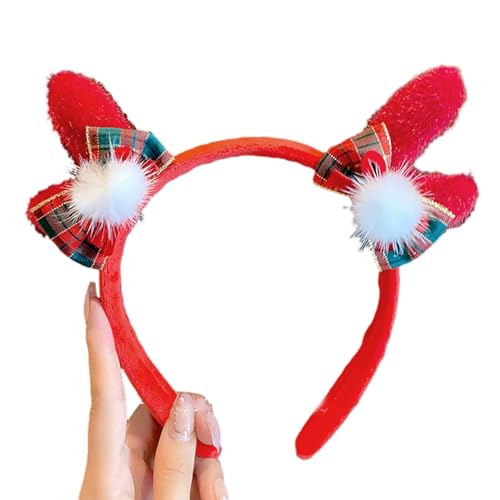 MerryChristmas Haarreif Plüsch Schleife Geweih Haarspange Bühnenauftritte Requisiten Urlaub Haarschmuck Partyzubehör Weihnachten Stirnband Urlaub Thema Stirnband Rentier Stirnband Weihnachten Party von Saiyana