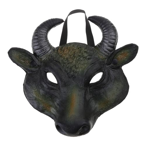 Realistischer PU-3D Stier Für Kopf Horror Halbgesichtsmaske Tiere Cosplay Masken Hallow von Saiyana